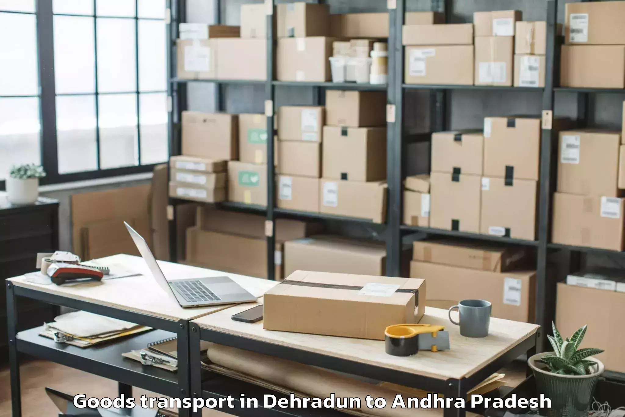 Book Dehradun to Narasannapeta Goods Transport